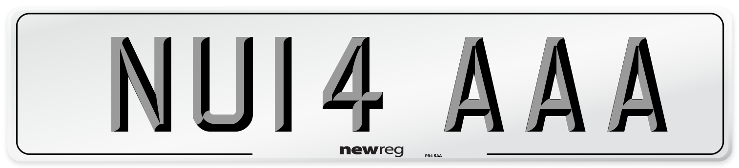 NU14 AAA Number Plate from New Reg